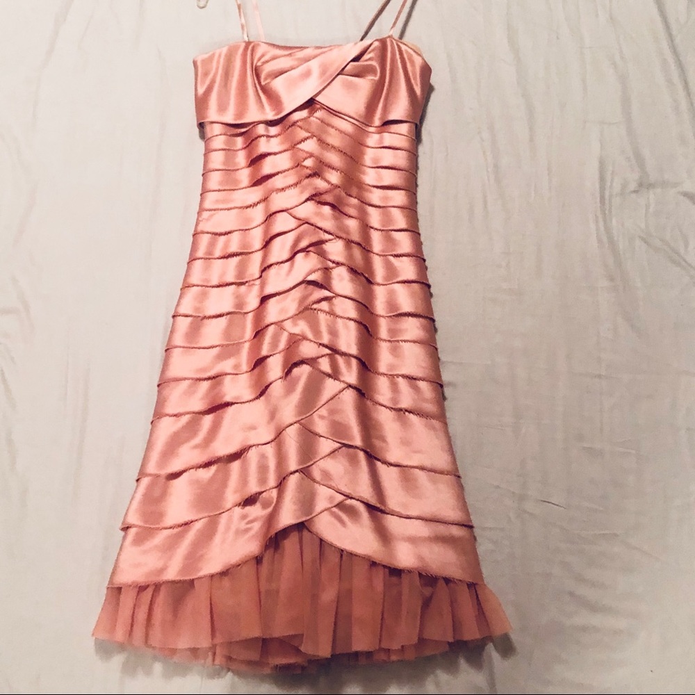 BCBG satin tiered cocktail dress